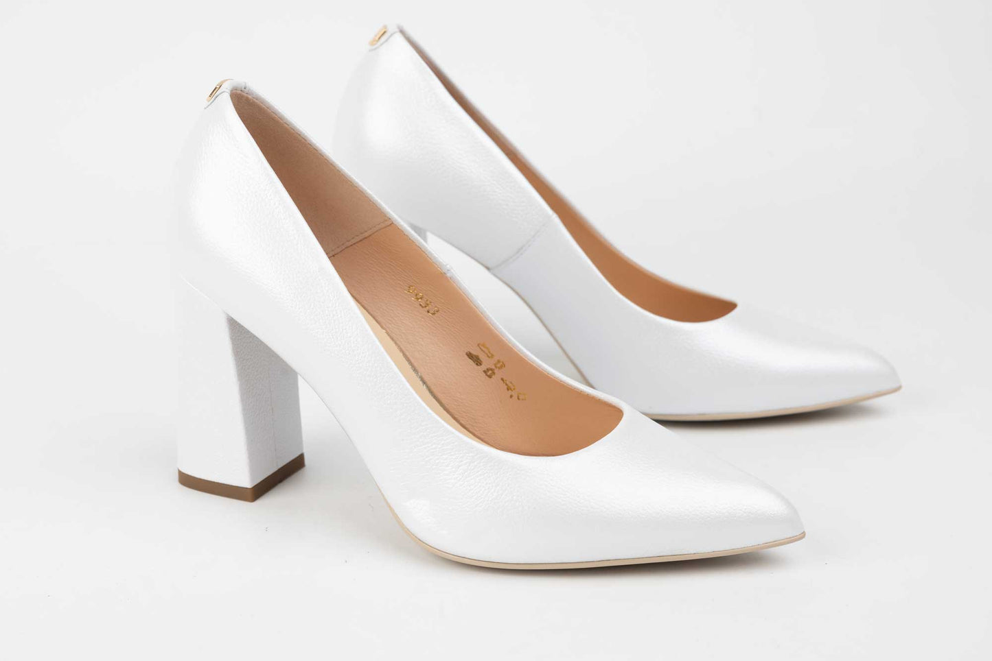 Pantofi mireasa piele naturala SALA 9933 Alb sidef