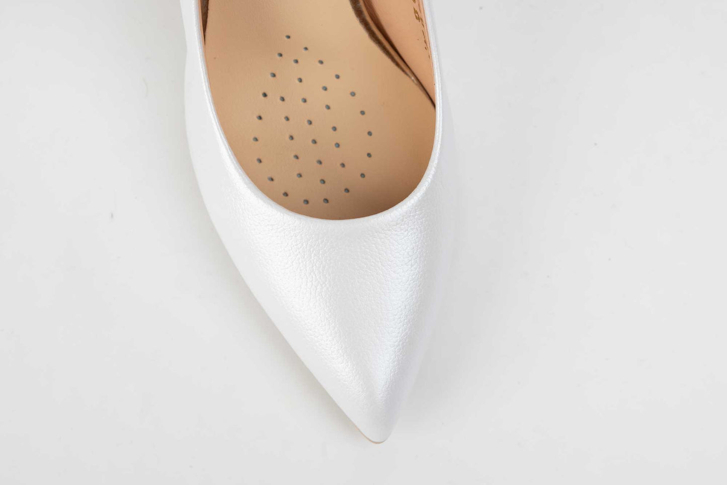 Pantofi mireasa piele naturala SALA 9933 Alb sidef