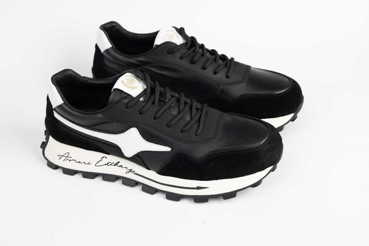 Men's sports shoes natural leather FRANCO GERARDO 6372 N vel