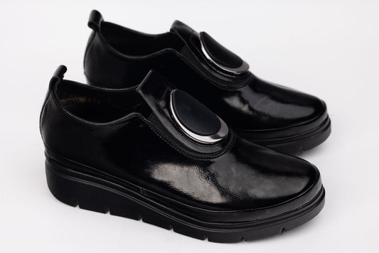 Pantofi dama piele naturală lăcuită PERLA 3629 N lac