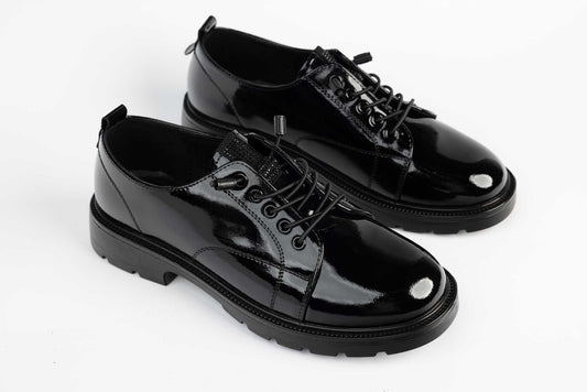 Women's casual shoes, natural leather, FORMAZIONE 220150 N, lacquer