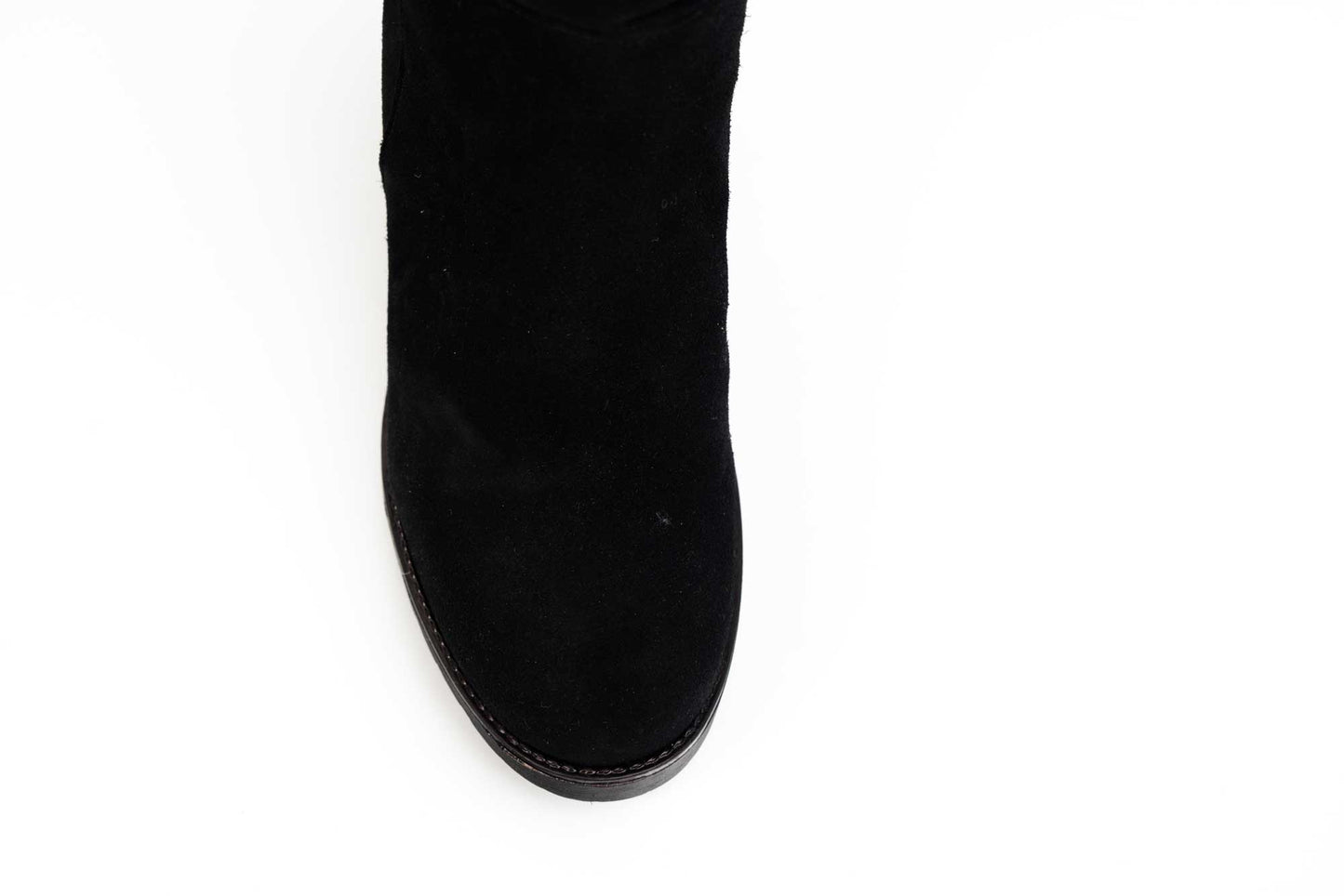 Women's boots made of genuine suede leather CATALI 843 Black velour