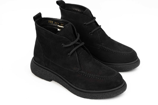 Women's boots CATALI genuine suede leather 001 Black velour