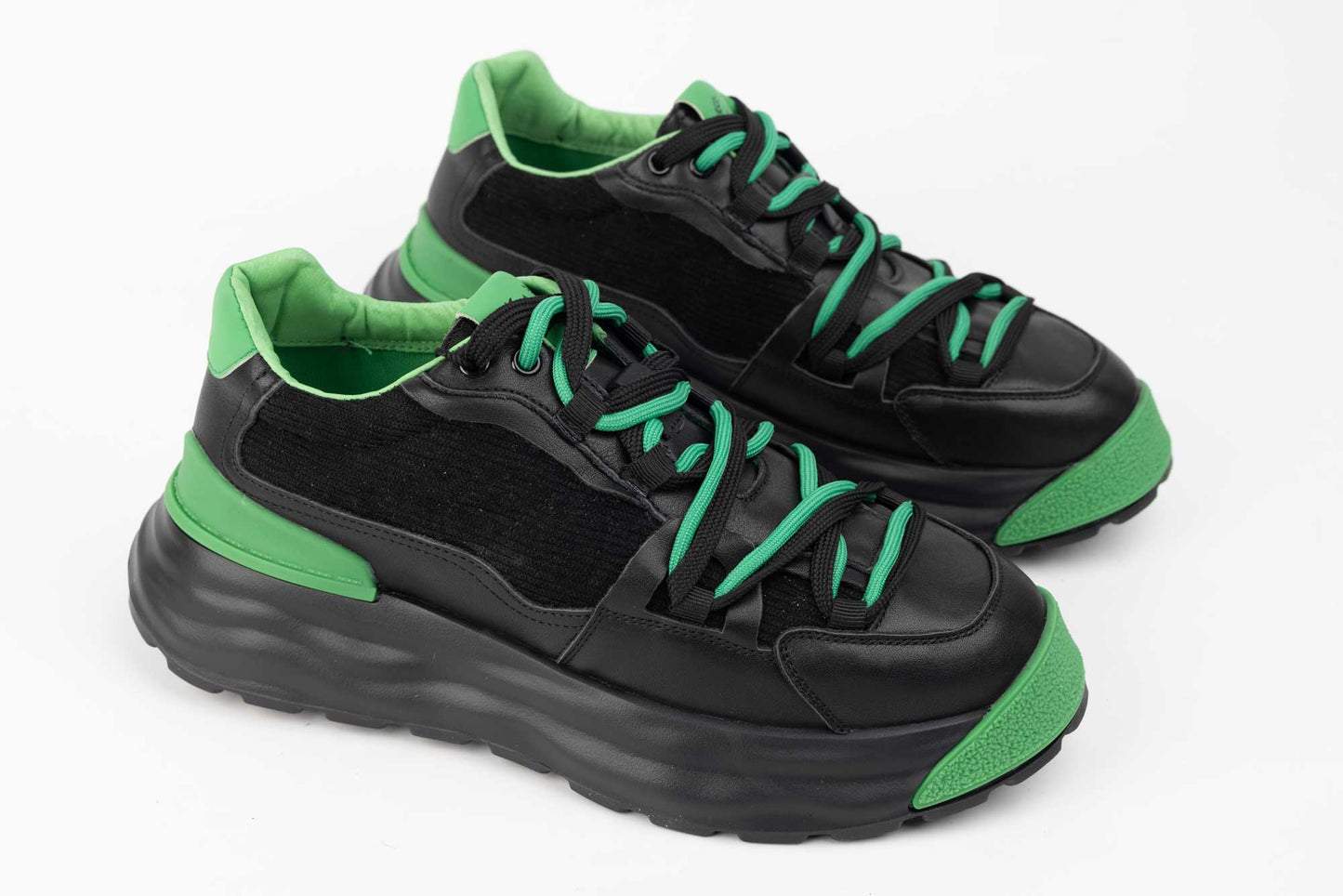 Men's casual shoes natural leather FRANCO GERARADO 6636 N green