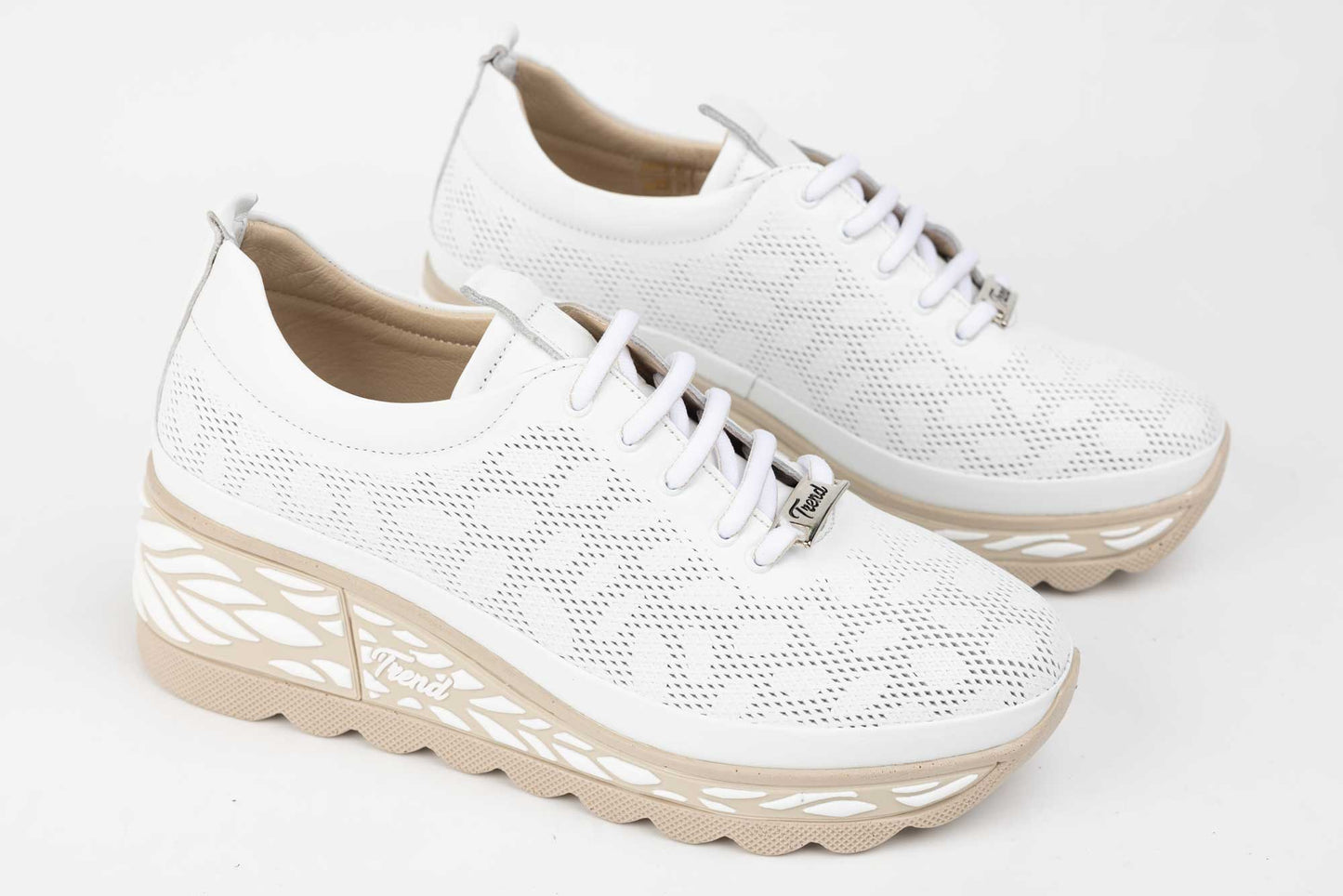 Women's genuine leather shoes PERLA sport 210-20 White