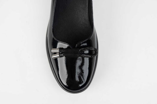 Women's natural patent leather shoes PERLA 2021 N lacquer