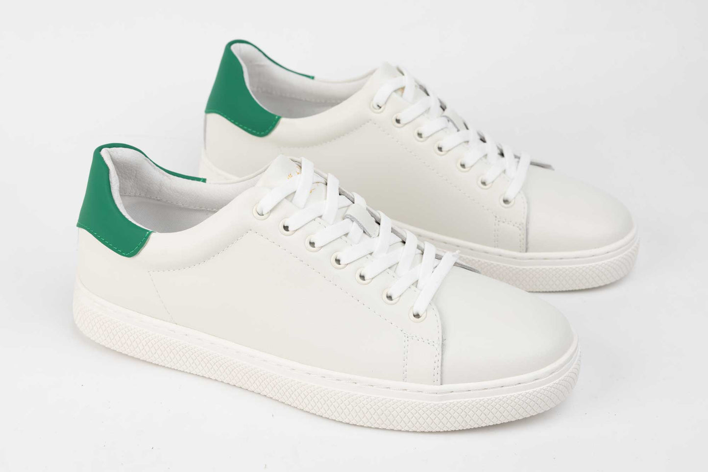 Pantofi barbati piele naturala MELS 10019 Alb verde