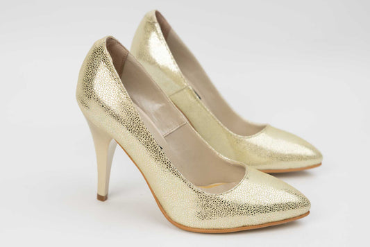 Elegant women's shoes made of genuine leather SORTEC 2691 Lemon gold