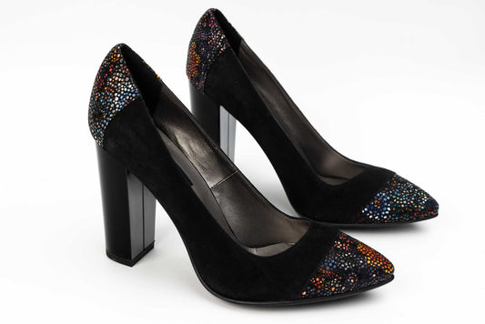 Elegant women's shoes made of natural leather SORTEC 2696 NL flowers