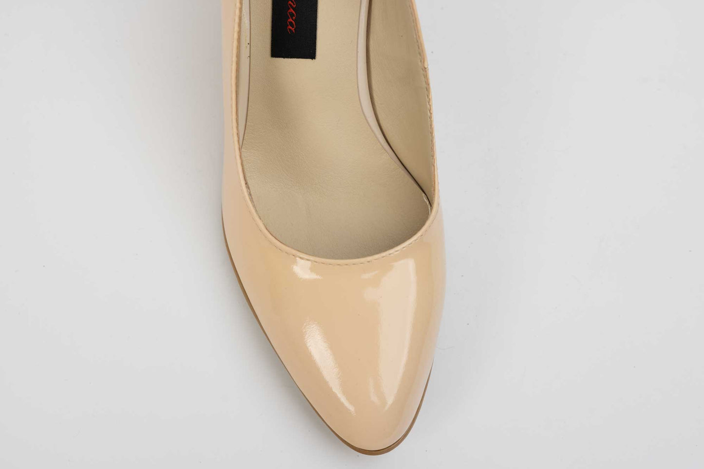 Elegant women's shoes natural leather SORTEC R-7 Nude lacquer