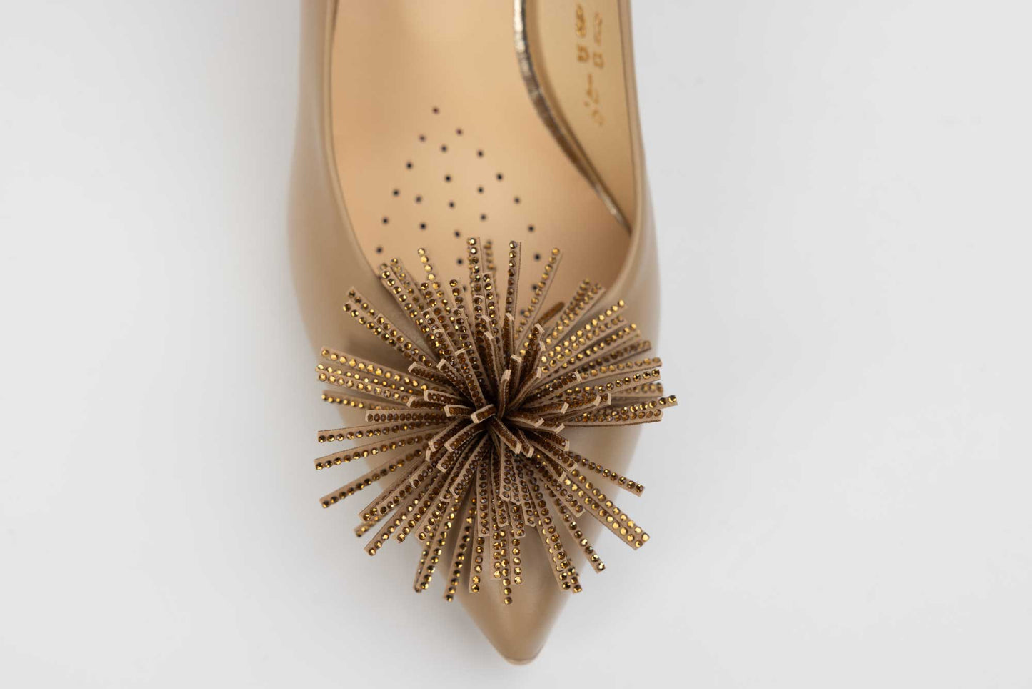 Elegant women's shoes made of genuine leather SALA 20727 dark beige