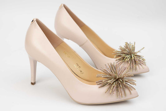 Elegant women's shoes made of genuine leather SALA 20727 Light beige