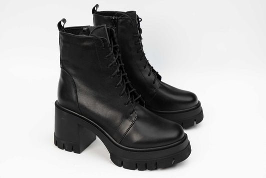 Women's casual boots made of genuine leather PERLA 1617 black box