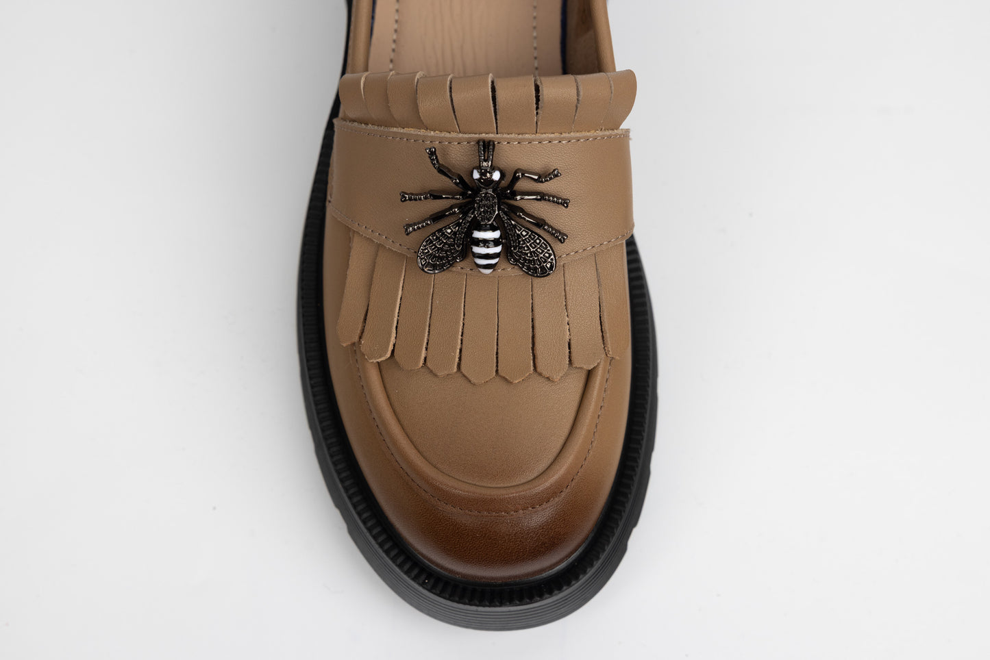 Women's genuine leather shoes BETINA 8989 Khaki