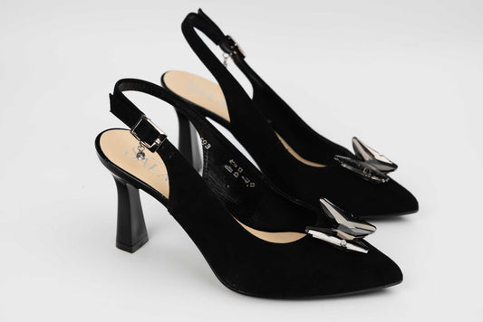 Elegant women's shoes made of genuine leather SALA dec 20693 N velour