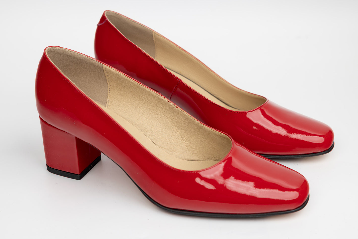 Pantofi dama piele naturală lăcuită ANTONIO 337-355 Roșu lac
