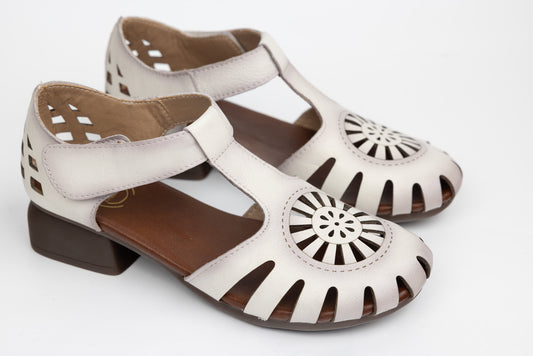 Women's sandals made of genuine leather FORMAZIONE 631 Grey