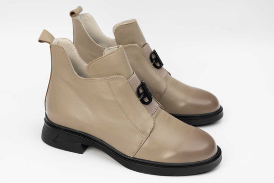 Women's boots made of genuine leather BETINA 6670-1 beige