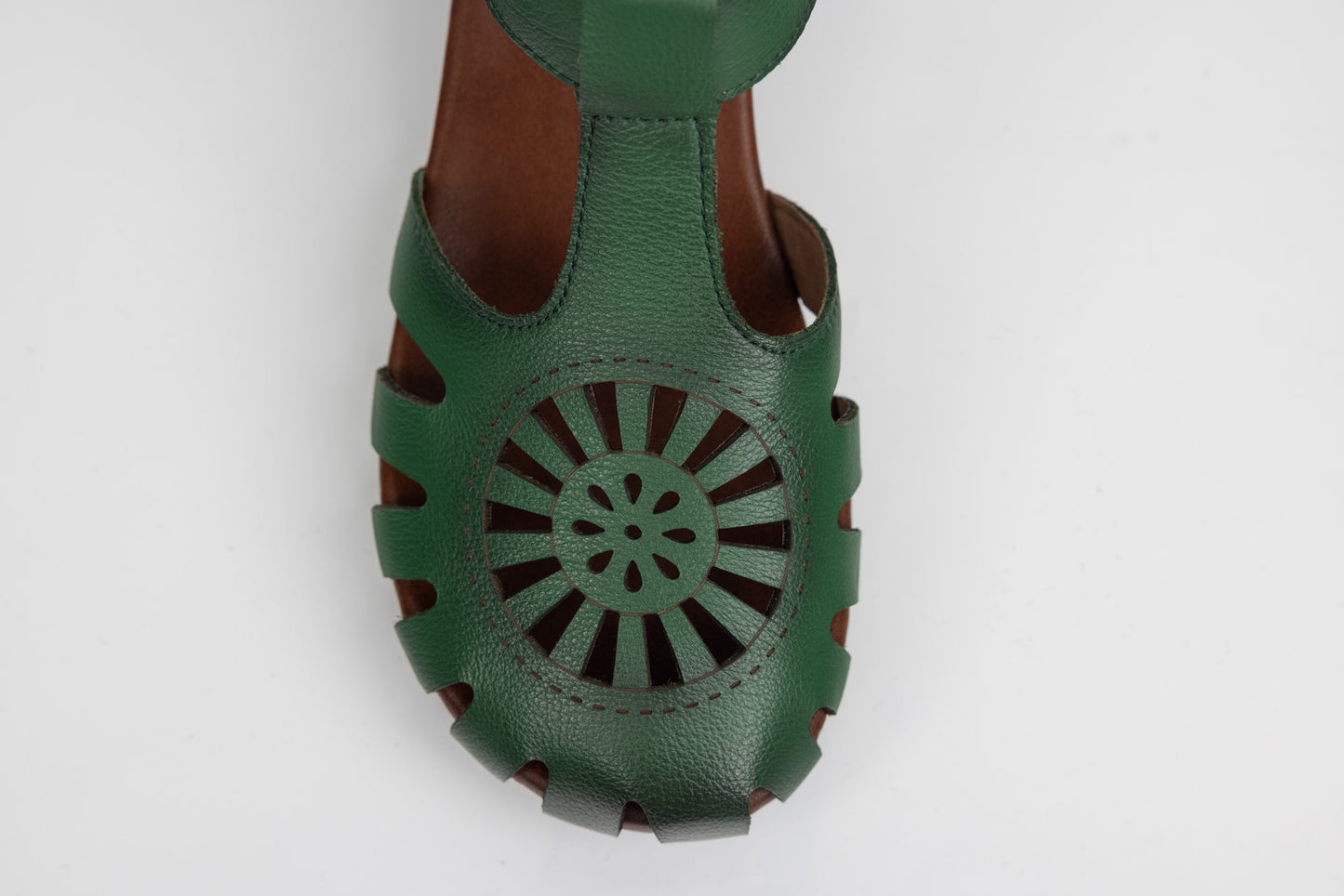 Women's sandals made of genuine leather FORMAZIONE 631 Green