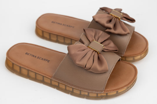 Women's genuine leather slippers 9391 Apricot