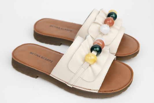 Women's genuine leather slippers BETINA 9392 Beige