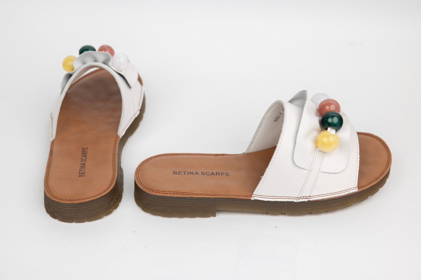 Slapi dama piele naturală BETINA 9392 Alb