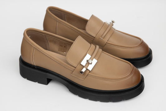 Women's genuine leather shoes BETINA 8987 Khaki