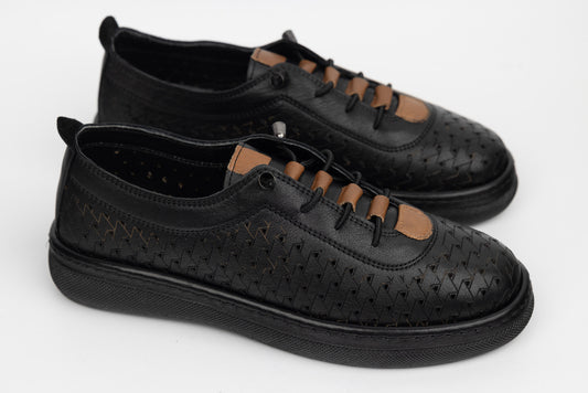 Women's perforated genuine leather shoes JOHAN 6020 N