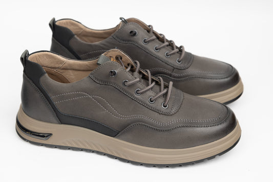 Casual shoes genuine leather JOHAN SPORT 28064 Grey