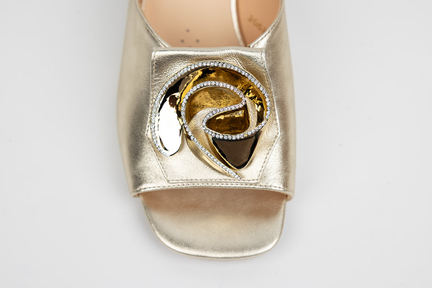 Women's genuine leather clogs 20634 Gold