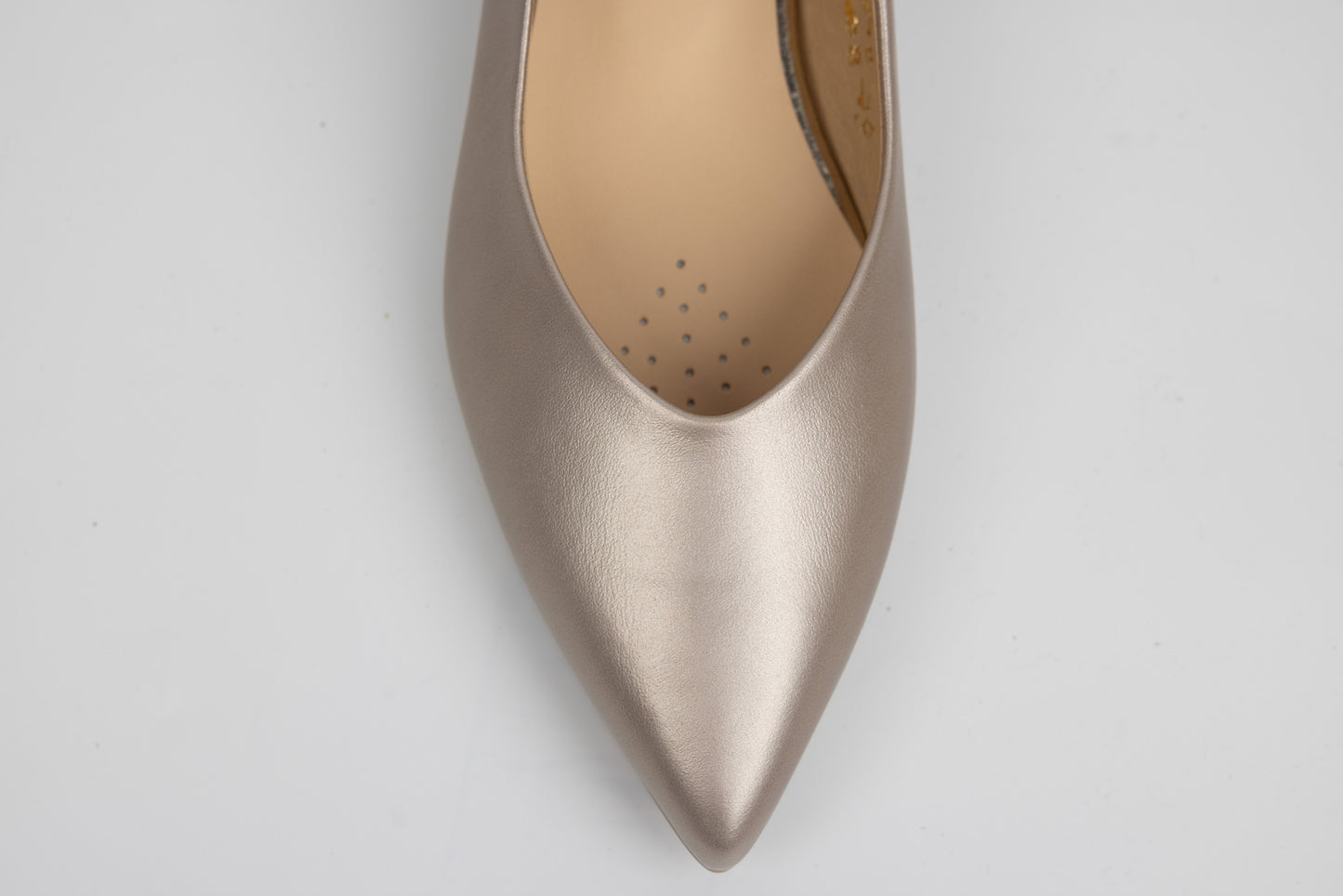 Elegant women's shoes made of genuine leather SALA 20645 Matte gold