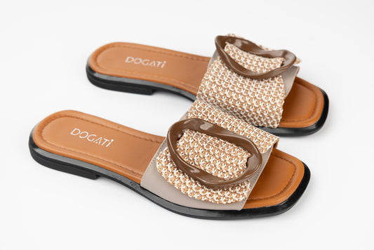 Women's genuine leather slippers DOGATI 0008 Mink