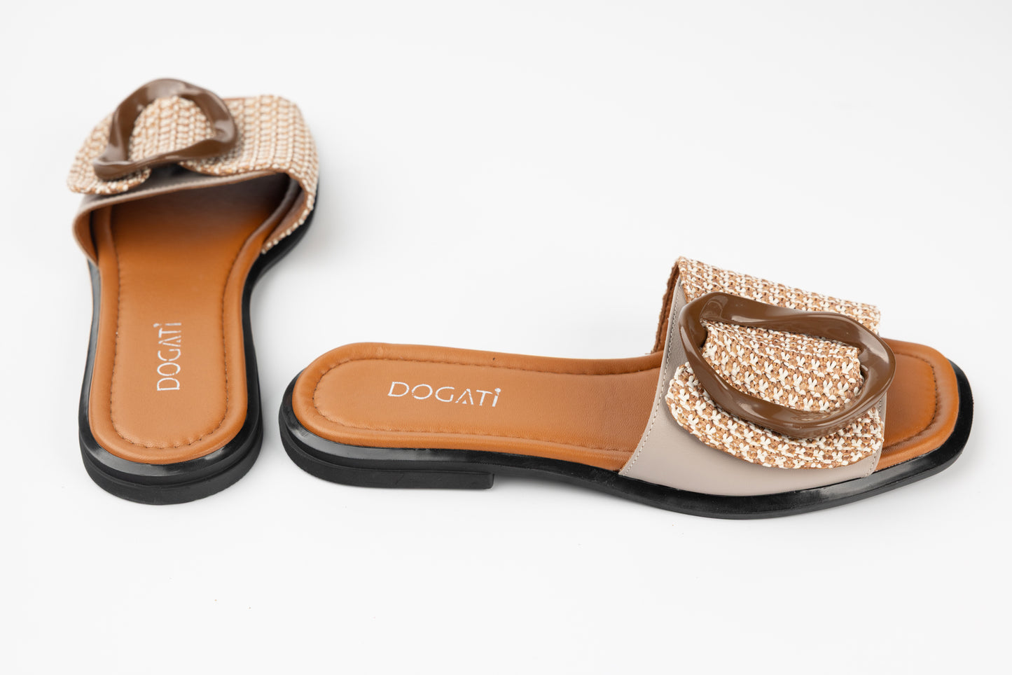 Slapi dama piele naturală DOGATI 0008 Vizon