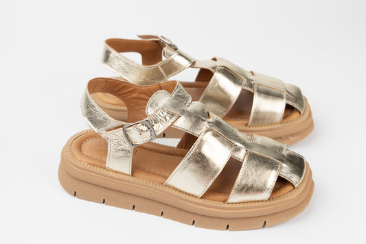 Women's genuine leather sandals DOGATI 065-752 Gold