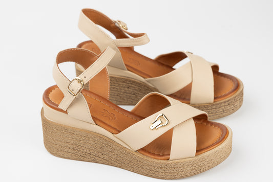 Women's genuine leather sandals DOGATI 018-1000 Beige