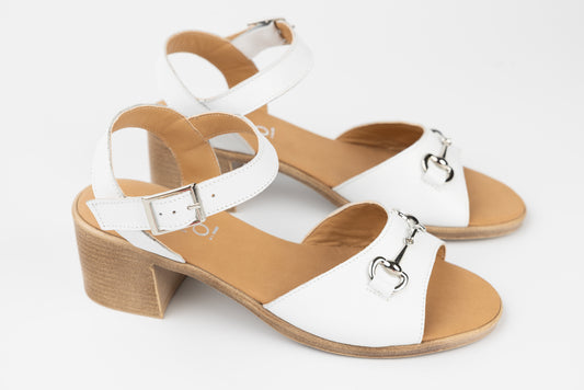 Women's sandals made of genuine leather PREGO 4252 White
