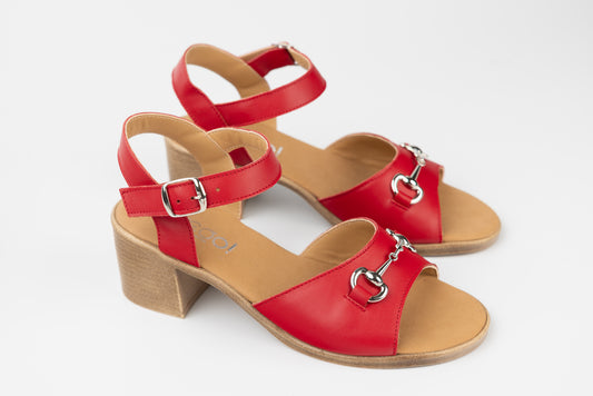 Women's sandals made of genuine leather PREGO 4252 Red