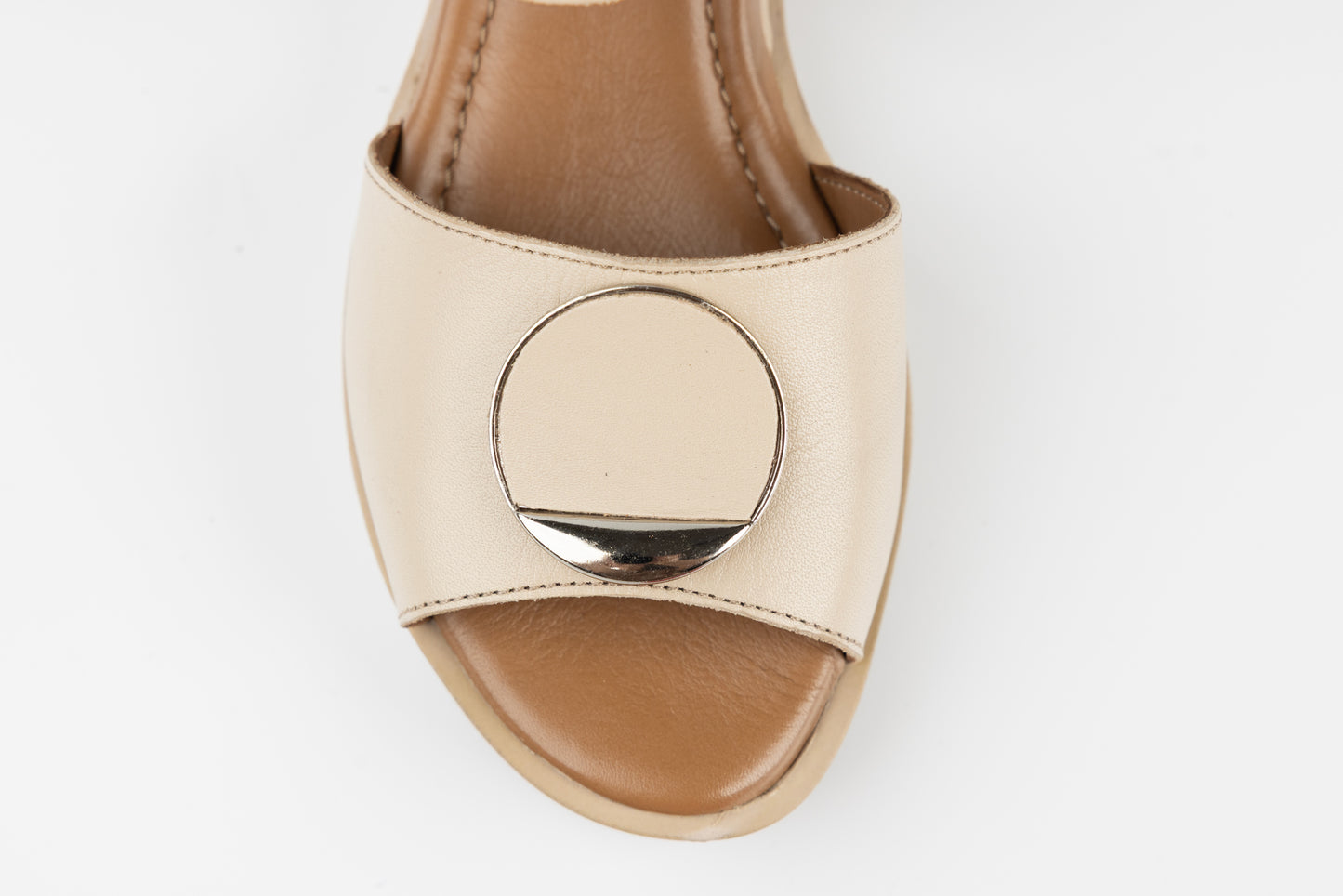 Women's genuine leather sandals ANNA VIOTI 361 Beige