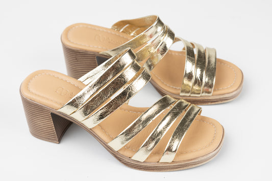 Saboți dama piele naturală ANNA VIOTI 99 Auriu