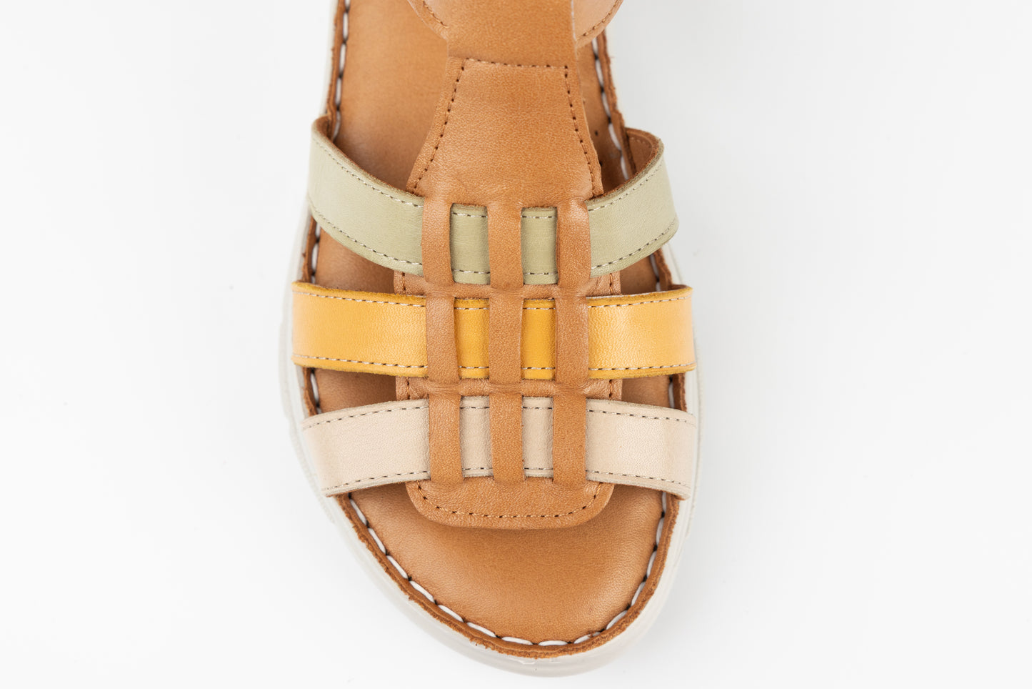 Women's genuine leather sandals ANNA VIOTI 336 Brown