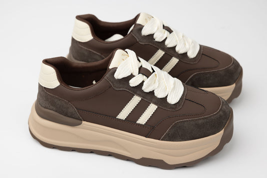 Women's genuine leather sneakers FRANCO GERARDO 6306 Brown