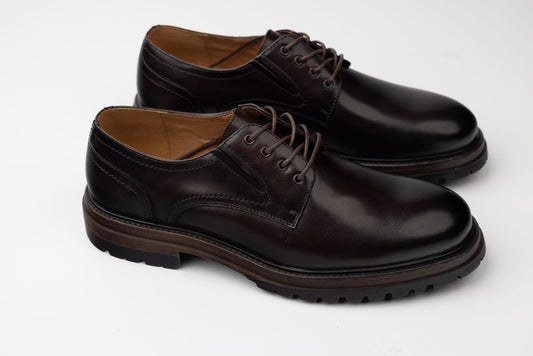 Men's genuine leather shoes ELDEMAS 069235 Coffe