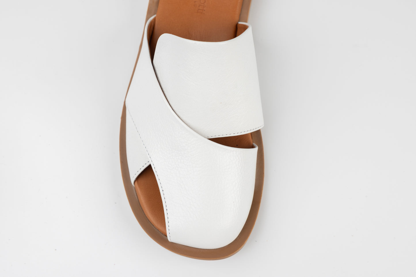 Women's genuine leather clogs ANNA VIOTI 1092 White