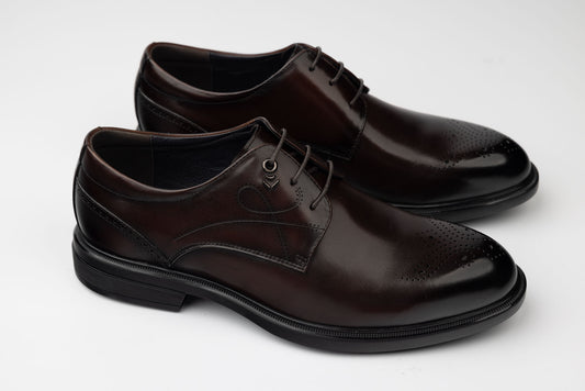 Men's genuine leather shoes ELDEMAS 96607 Brown