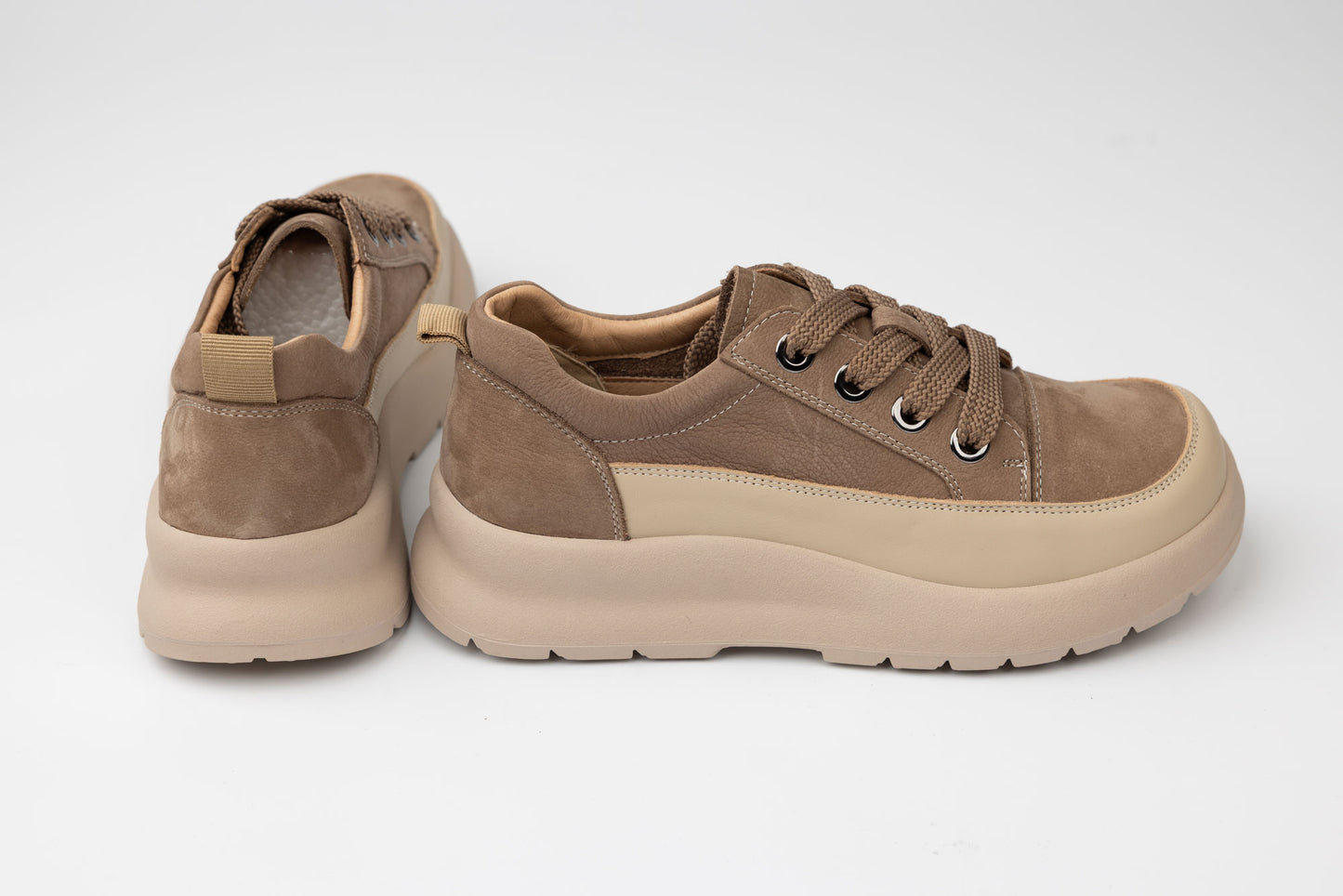 Pantofi damă piele naturală casual FORMAZIONE 70108 Khaki