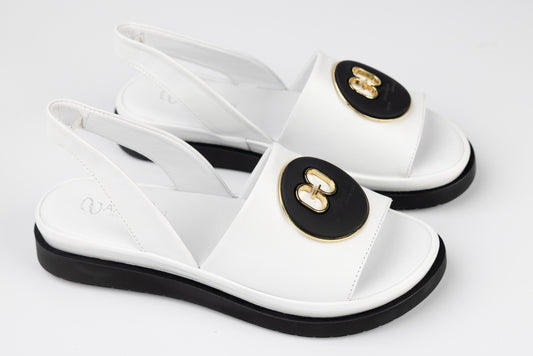Women's sandals made of natural leather ANNA VIOTI 30-21 White