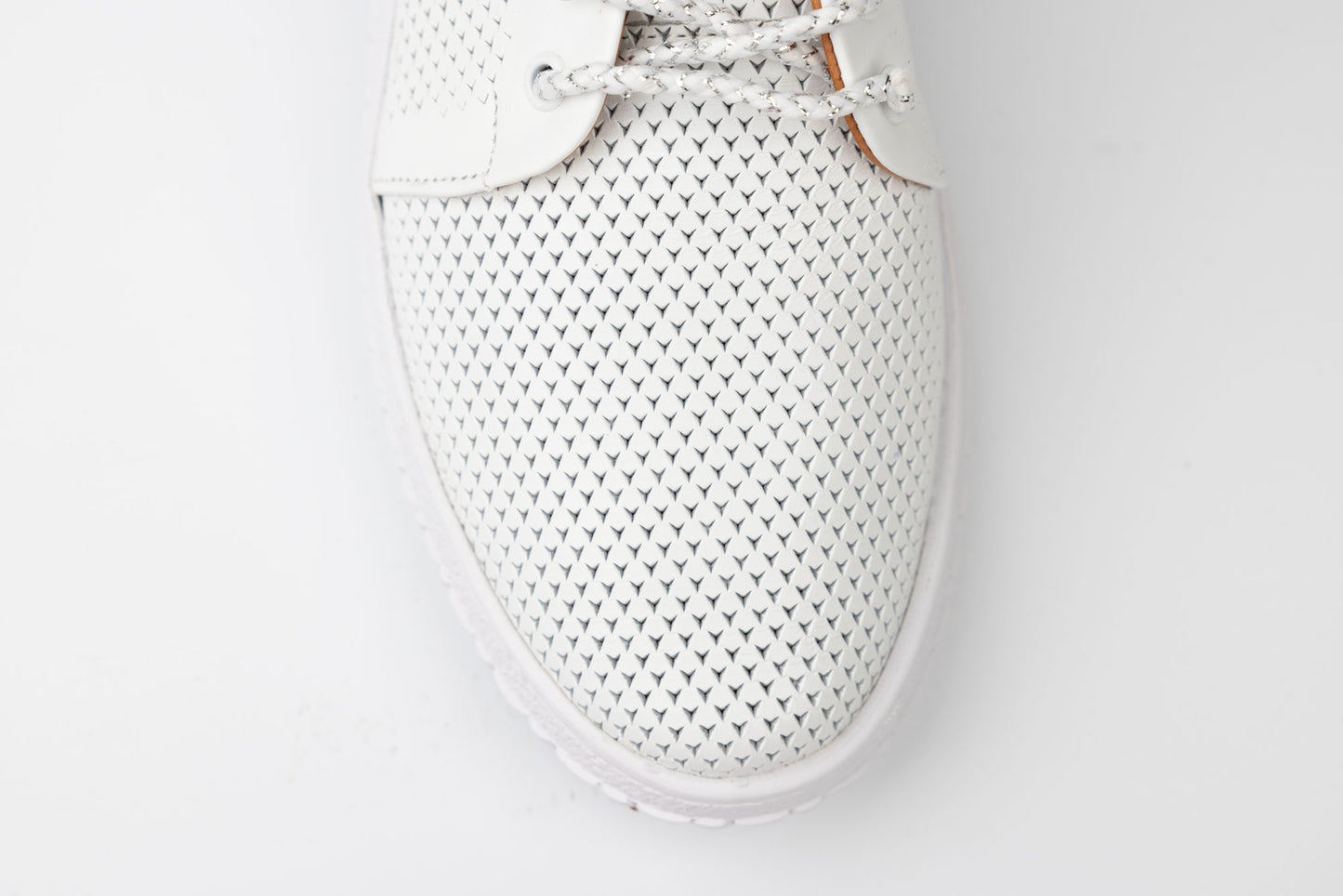 Pantofi damă piele naturală PLSD 02 Alb perforat