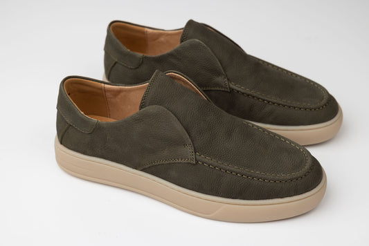 Men's sports shoes made of genuine leather FRANCO GERARDO 02-203 Green