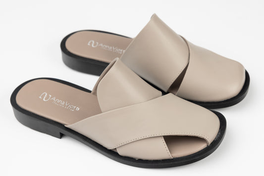 Women's genuine leather clogs ANNA VIOTI 1092 Grey