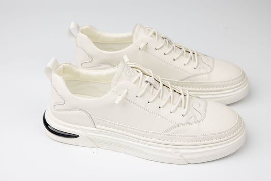 Men's sports shoes made of genuine leather FRANCO GERARDO 7662 White